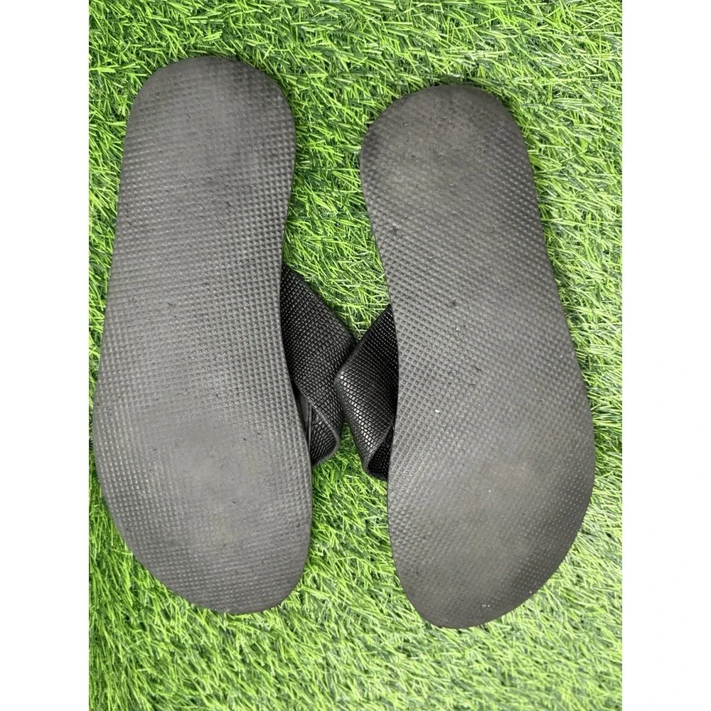 To Boot New York Adam Derrick Leather Sandals Flip Flop Thong Men Size 11 Black